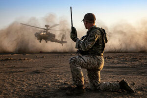 Army Officer Looking Off Into The Distance