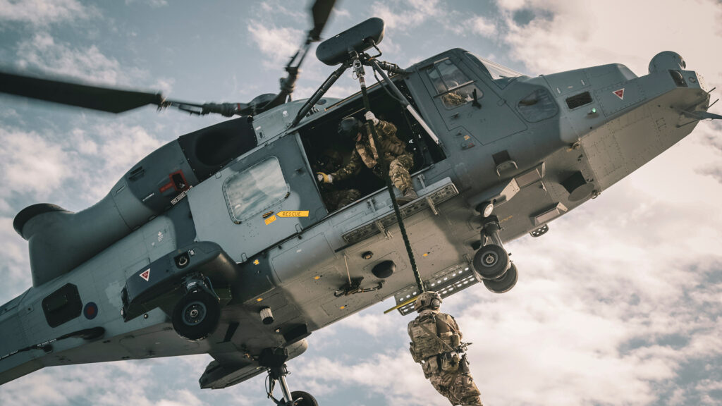 Soliders in a helicotpor